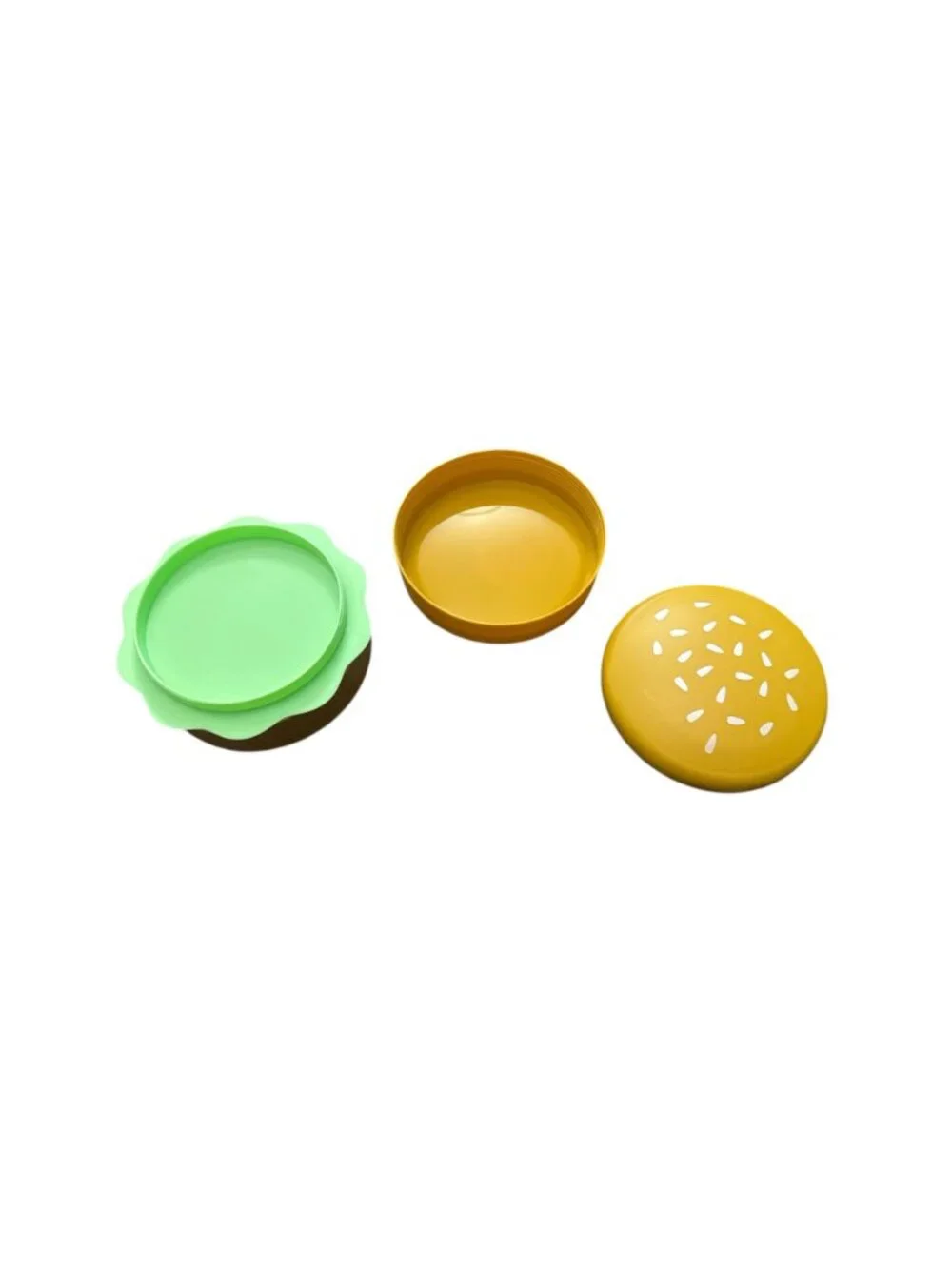Set of 4 Burger-Shaped Novelty Bento Box Food-Safe Hand Wash Only Microwave Safe